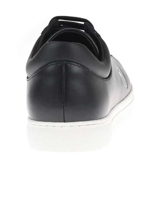 Emporio Armani Black Round Head Lace-Up Shoes for men