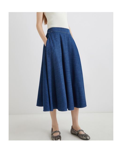 Marella Blue Figura Denim Circle Skirt