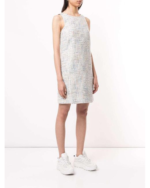Emporio Armani White Tweed Shift Dress