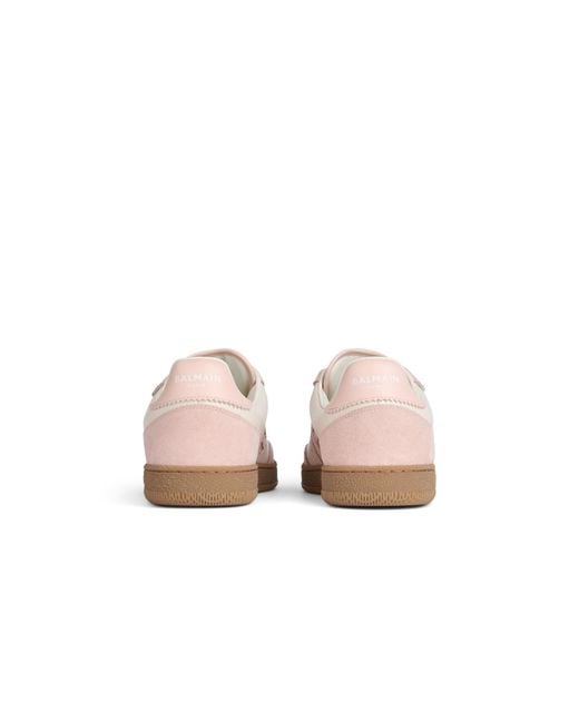 Balmain Pink Swan Low-Top Trainers