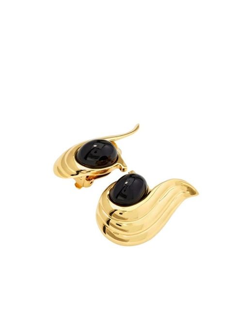 Ferragamo Metallic Earrings With Gems