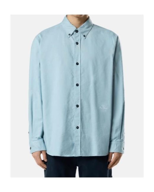 Stone Island Blue Long-Sleeve Shirt for men