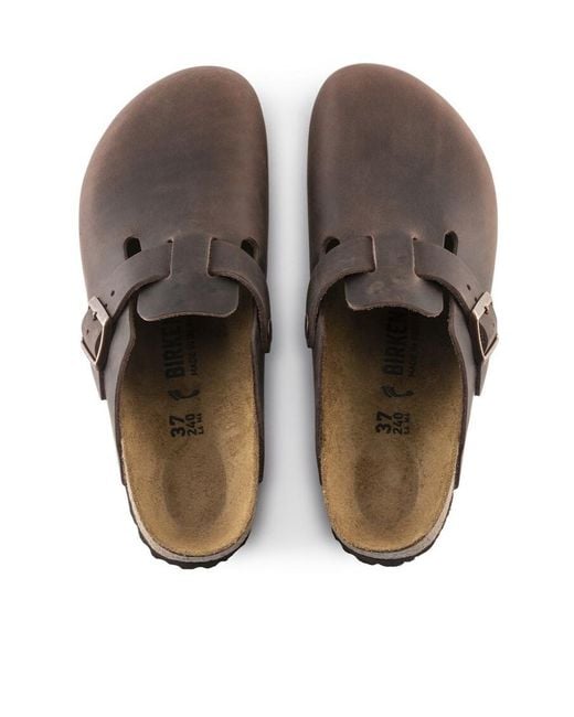 Birkenstock Brown Boston Leather Mules for men