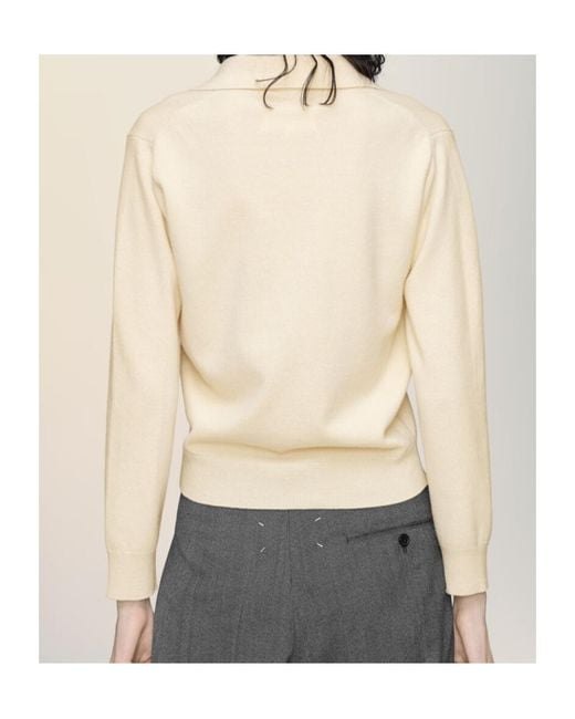 Maison Margiela White V-Neck Knitted Jumper