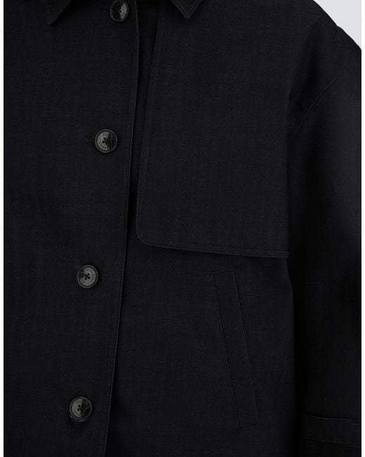 Herno Blue Cropped Button-Up Jacket