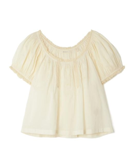 Doen Natural Frederica Lace-Trimmed Shirt