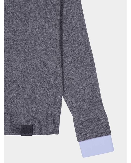 Stella McCartney Gray Logo Patch Polo Jumper