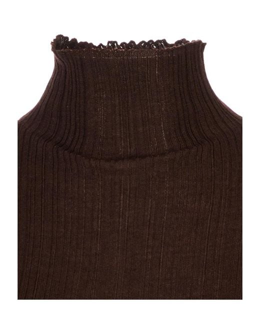 Agnona Brown Turtleneck Sweater