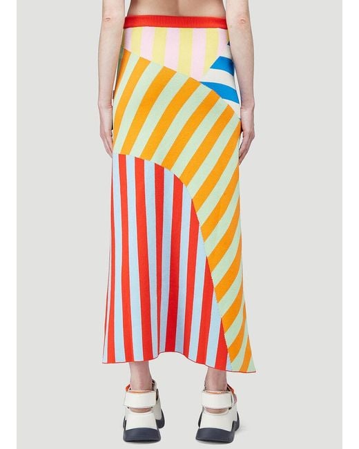 Sunnei White Patchwork Knit Skirt