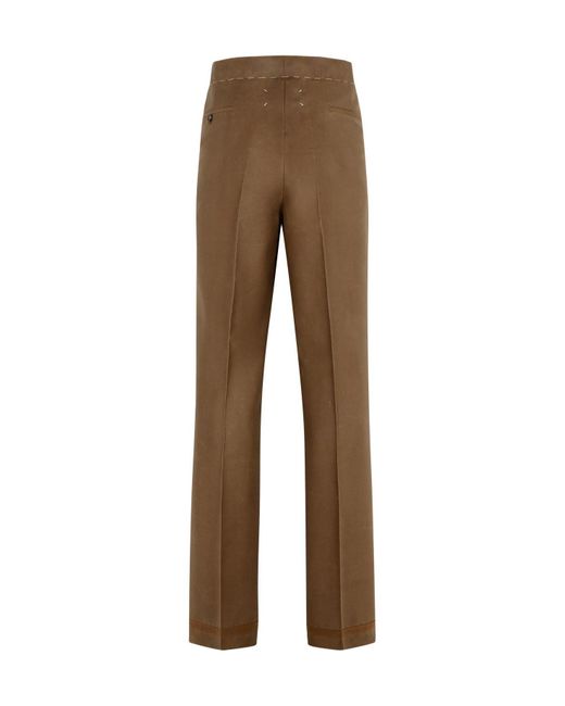 Maison Margiela Brown Mohair And Wool Trousers for men
