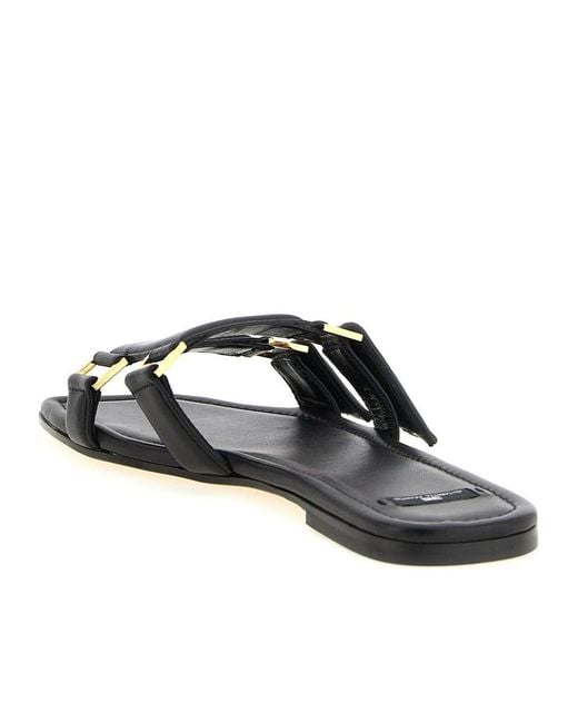 Elisabetta Franchi White Logo Detail Slippers