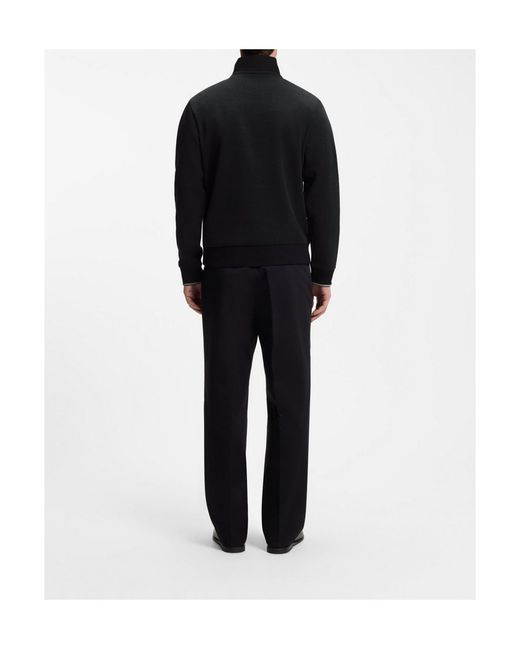 Boss Black Half-Zip Micro-Textured Sweatshirt for men