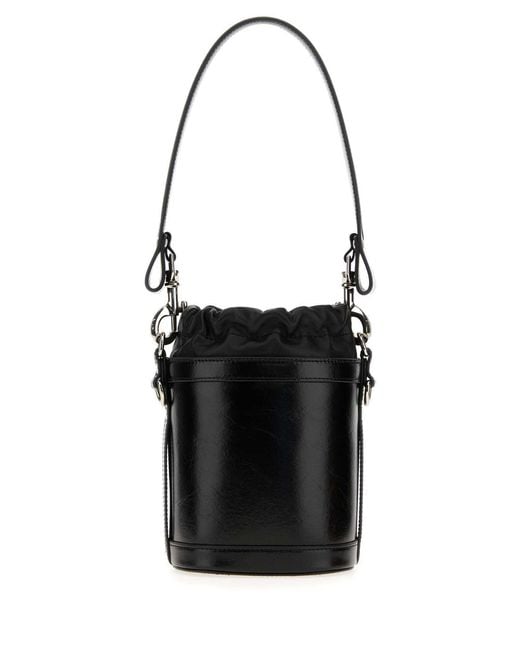 Vivienne Westwood Black Logo Plaque Chain Linked Bucket Bag