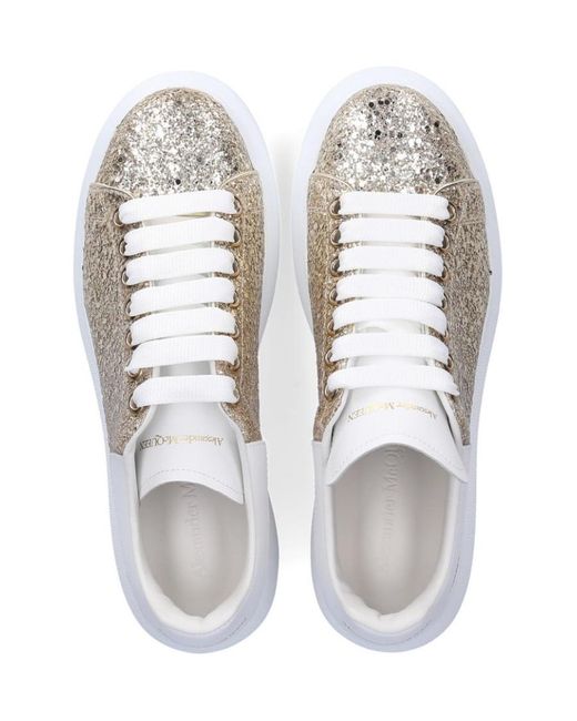 McQueen White Oversize Glitter Sneakers