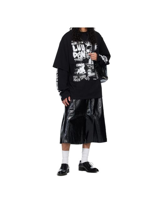 Lu'u Dan Black Double Deck Crew Neck T-Shirt for men