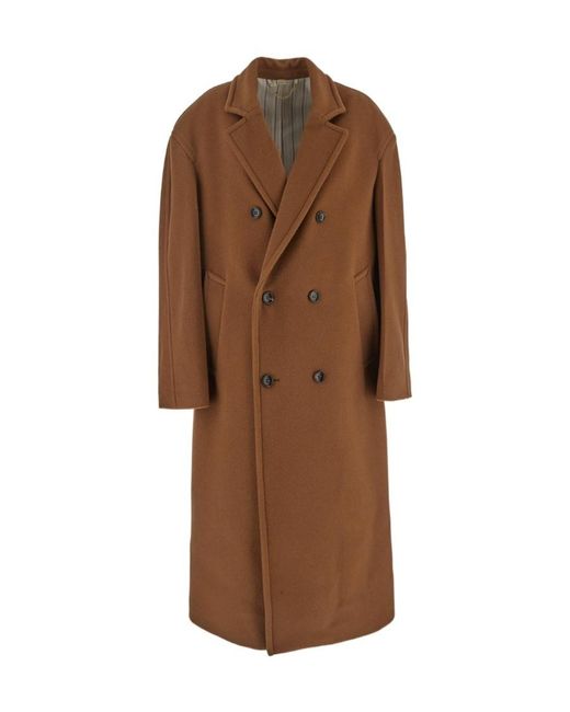Gucci Brown Double-Breasted Long-Sleeved Coat for men