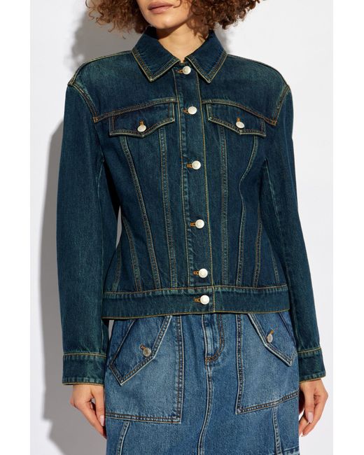 McQueen Blue Buttoned Denim Jacket