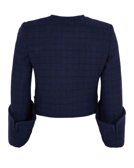Chloé Blue Crew Neck Long-Sleeved Casual Jacket