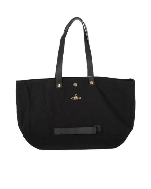 Vivienne Westwood Black Logo Plqaue Large Tote Bag