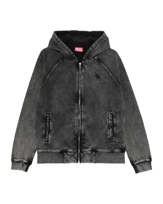 DIESEL Black Zippered Denim Jacket for men