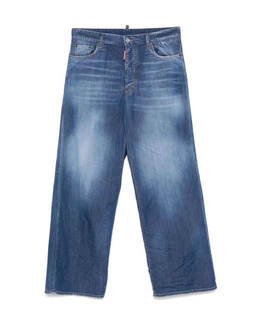 DSquared² Blue Summer Lovers Medium Wash Loose Jeans for men