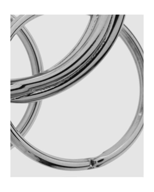 Jil Sander White Multi-Ring Keychain for men