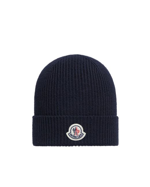Moncler Blue Wool Beanie for men