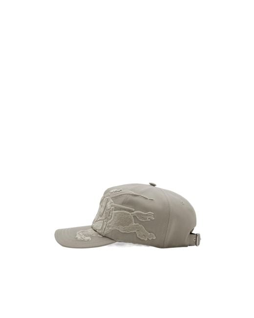 Burberry Gray Cotton Baseball Cap for men
