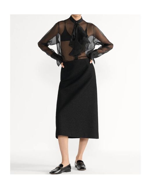 Dior Black Mid-Length Flared Skirt