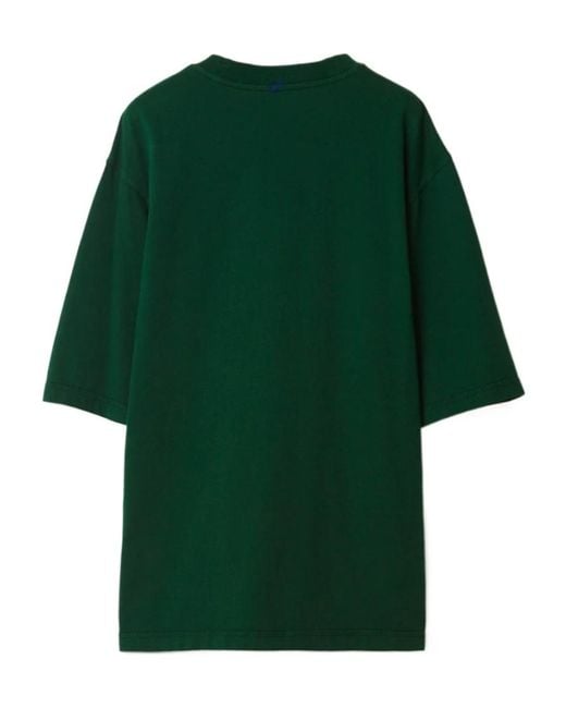 Burberry Green Ekd Logo-Patch Crewneck T-Shirt for men