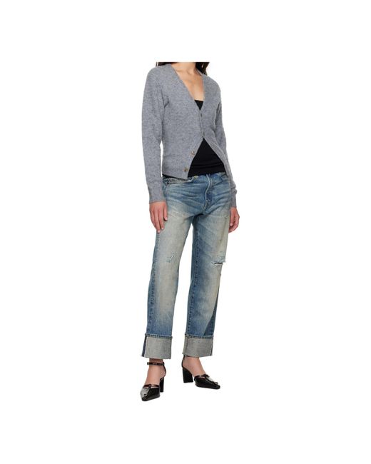 R13 Gray Split Hem Cardigan