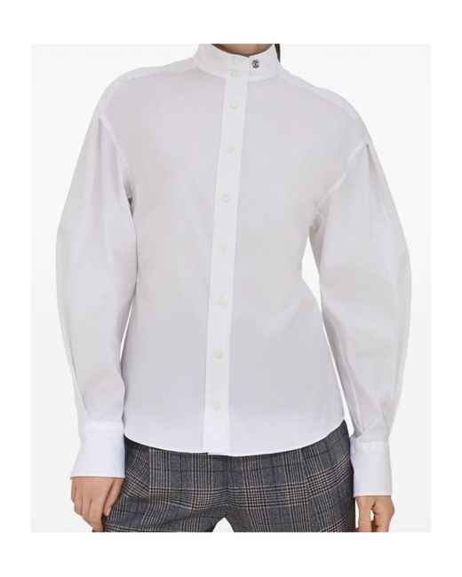 Brunello Cucinelli White 'Shiny Collar Detail' Shirt
