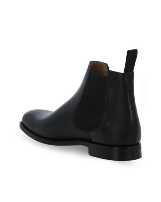 Church's Black Round Toe Slip-On Boots for men