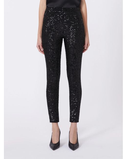 Weekend by Maxmara Black Sequined Leggings