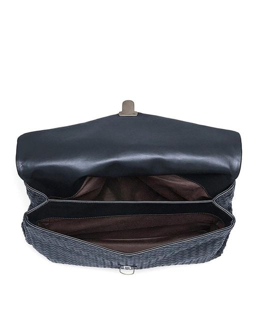Bottega Veneta Blue Knitted Detail Handbag for men