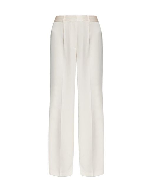 IRO White Satin-Finish Trousers