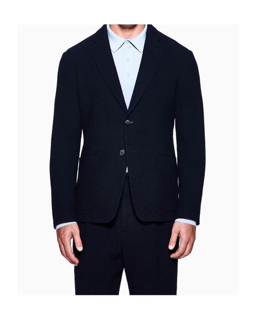Giorgio Armani Blue Single-Breasted Jacket for men