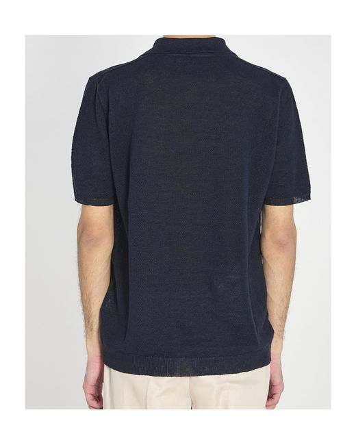 Roberto Collina Blue Mya Piqué Polo Shirt for men