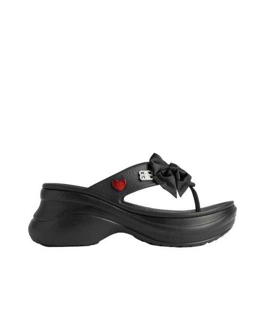 Balenciaga Multicolor Platform Thong Croc Sandals