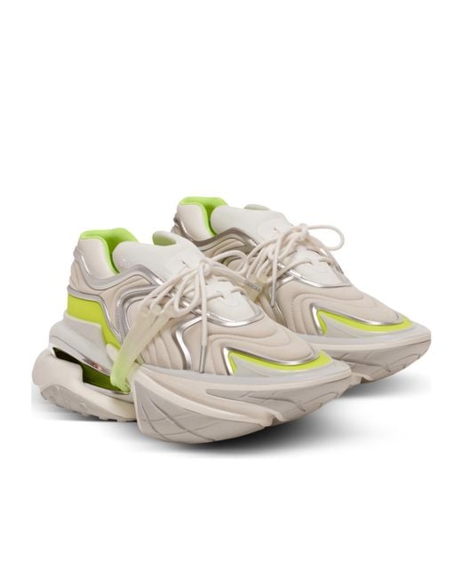 Balmain White Unicorn Wave Lace-Up Trainers for men