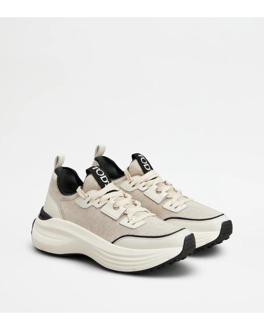 Tod's White Lace-Up Sneakers
