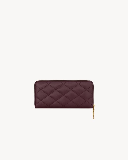 Saint Laurent Purple Zipper Wallet