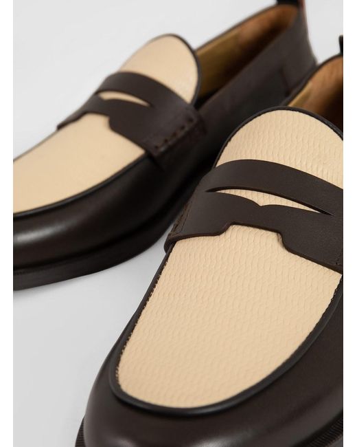 Boss Brown Round-Toe Loafers for men