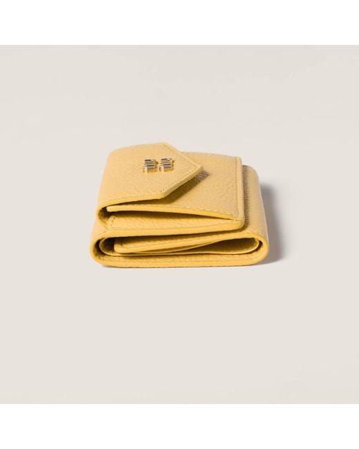 Miu Miu Metallic Small Leather Wallet