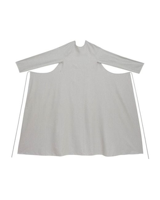 Baserange Gray Long Sleeve Apron Dress