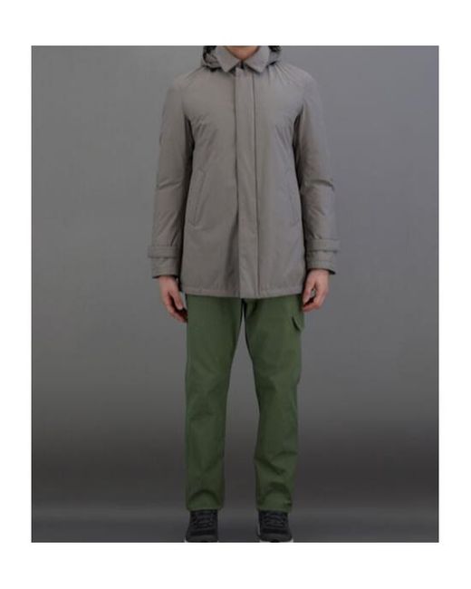 Herno Gray Gortex Long-Sleeved Hooded Jacket for men