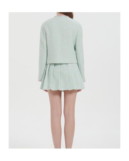 Marissa Chiara Blue Logo Pleated Skirt
