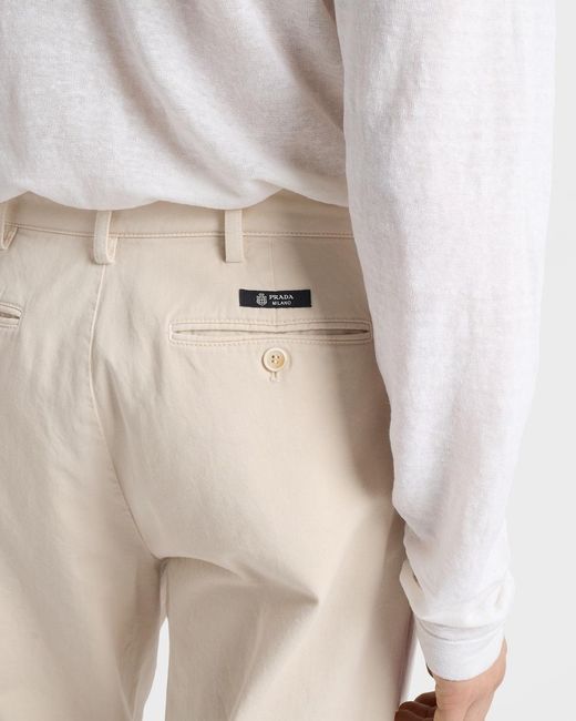 Prada Natural Regular Cotton Pants for men