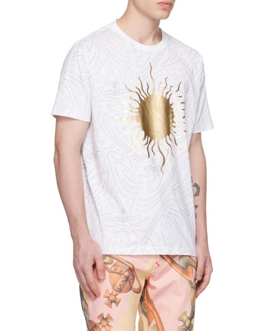 Vivienne Westwood White Graphic Printed Crewneck T-Shirt for men