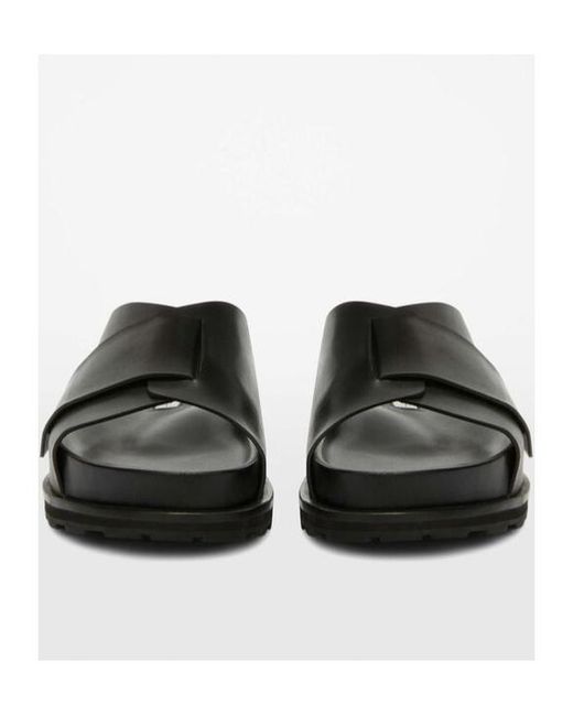 Jil Sander Black Slip-On Open-Toe Slides for men